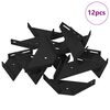 vidaXL Corner Bracket 12 Black 138.5 x 50.5 x 16 mm Iron