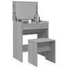 vidaXL Dressing Table and Stool Grey Sonoma 60x40x113.5 cm