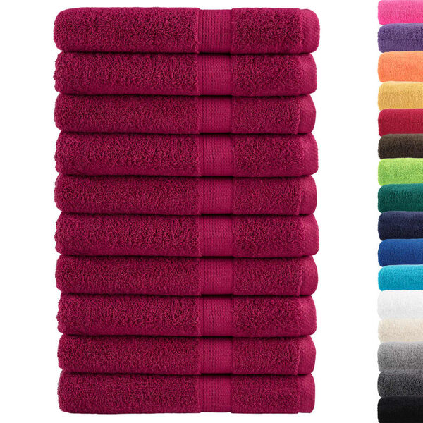 vidaXL Premium Sauna Towels "SOLUND" 10 pcs Bordeaux 80x200 cm 600 gsm
