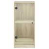 vidaXL Side Cabinet with Glass Doors Sonoma Oak 35x37x75.5 cm