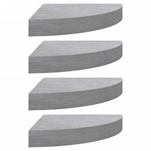 vidaXL Wall Corner Shelves 4 pcs Concrete Grey 25x25x3.8 cm MDF