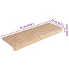 vidaXL Stair Mats 30 pcs 65x21x4 cm Gold Rectangular Edge