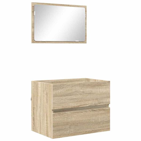 vidaXL Bathroom Furniture Set with Drawer Sonoma Oak Engineered Wood