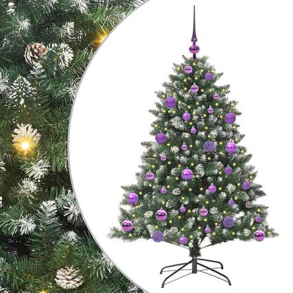 vidaXL Artificial Christmas Tree with 150 LEDs Green 85 x 85 x 120 cm