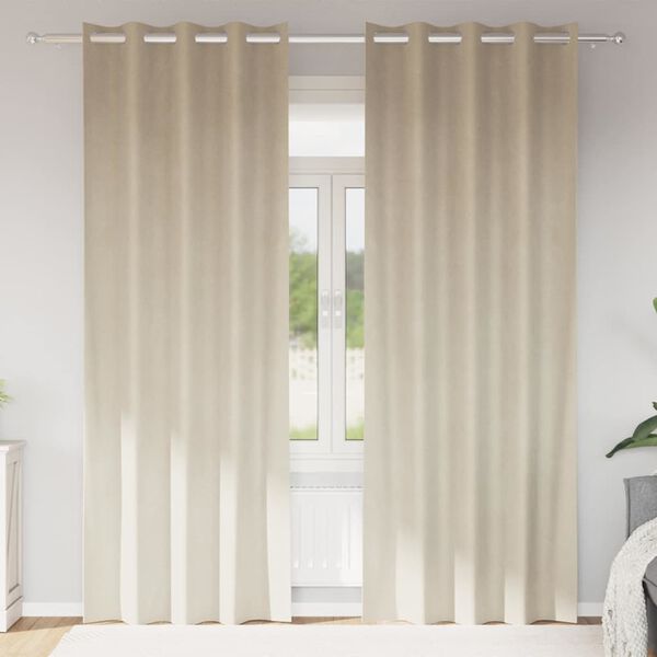 vidaXL Blackout Curtains 2 pcs Cream 140 x 260 cm Velvet
