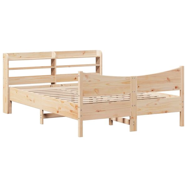 vidaXL Bed Frame with Headboard 160x200 cm Solid Wood Pine