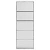 vidaXL Shoe Cabinet with Mirror 5-Layer Concrete Grey 63x17x169.5 cm