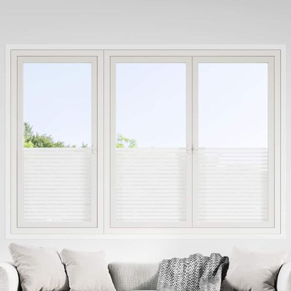 vidaXL Window Film Frosted Stripes Pattern 45x500 cm PVC