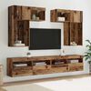 vidaXL TV Wall Units 6 pcs Black Oak 100 x 30 x 40 cm Engineered Wood