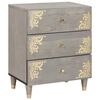 vidaXL Bedside Cabinet Grey 50 x 33 x 62 cm Solid Mango Wood