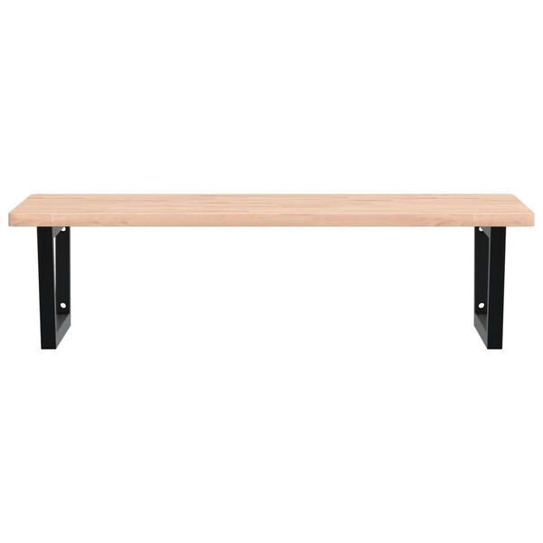 vidaXL Basin Shelf Wall Mounted Steel and Solid Wood Beech