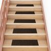 vidaXL Stair Mats Self-adhesive 15 pcs 76x20 cm Brown Rectangular