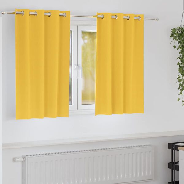 vidaXL Blackout Curtains with Rings 2 pcs Mustard Yellow 140 x 140 cm