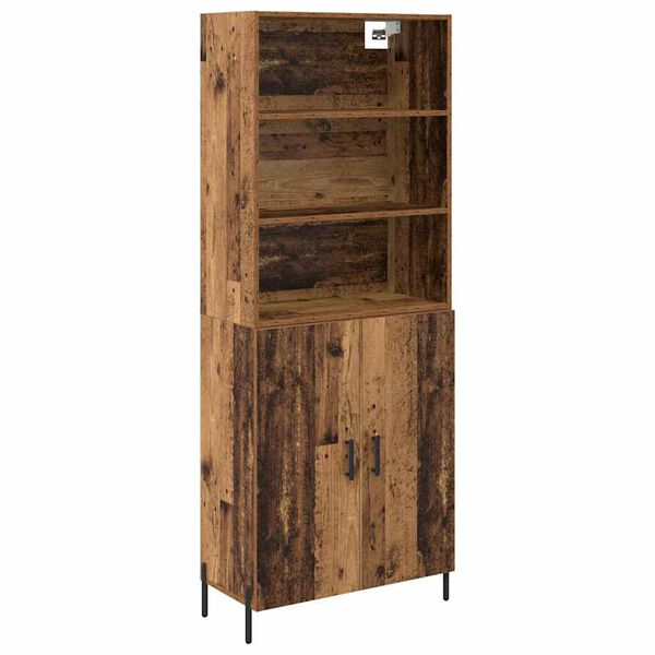 vidaXL Highboard Old Wood 69.5 x 32.5 x 180 cm Engineered Wood