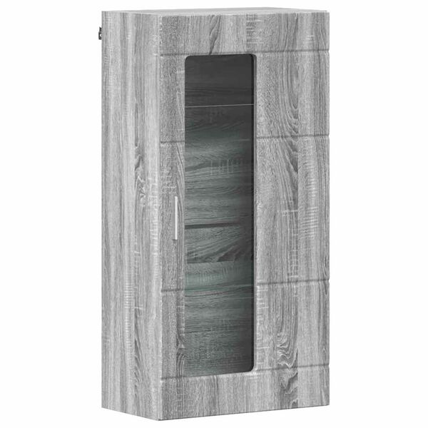 vidaXL Wall-mounted Cabinet with Shelf Grey sonoma 55 x 29 x 100 cm
