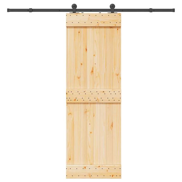 vidaXL Sliding Door with Hardware Set 70x210 cm Solid Wood Pine