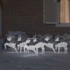vidaXL LED Reindeers 6 pcs Silver Fabric