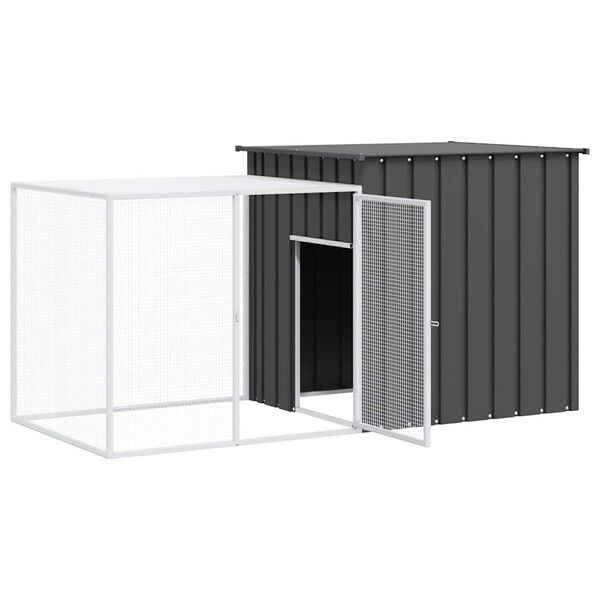 vidaXL Rabbit Cage Anthracite 200x91x100 cm Galvanised Steel