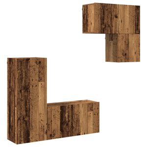vidaXL TV Cabinet 4 pcs Old Wood Engineered Wood