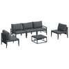 vidaXL Garden Sofa Set 6 pcs Black Steel