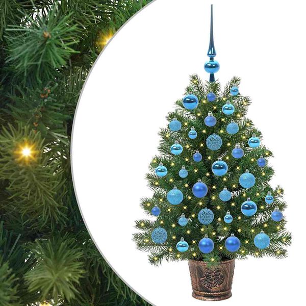 vidaXL Artificial Christmas Tree with 150 LEDs Green 95 cm PE and PVC