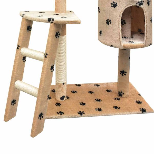 vidaXL Cat Tree with Sisal Scratching Posts 150 cm Paw Prints Beige