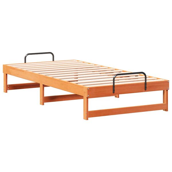 vidaXL Bed Frame Brown 90 x 200 cm Solid Pine Wood