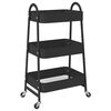 vidaXL Storage Trolley 3-Tier Black 42x41.5x77 cm Steel