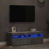 vidaXL TV Cabinets with LED Lights 2 pcs Concrete Grey 60x35x40 cm
