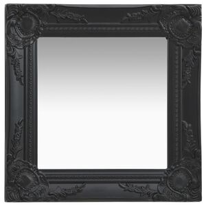 vidaXL Wall Mirror | Black | Wood, glass, engineered wood | Medium