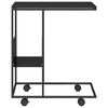 vidaXL Side Table with Wheels Black 55x36x63.5 cm Engineered Wood