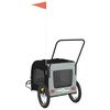 vidaXL Pet Bike Trailer Black and Grey Oxford Fabric and Iron