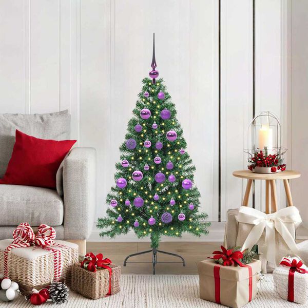 vidaXL Artificial Pre-lit Christmas Tree Green 120 cm PVC