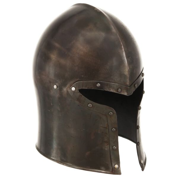 vidaXL Medieval Knight Helmet Antique Replica LARP Silver Steel