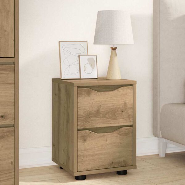 vidaXL Bedside Tables with Drawer 2 pcs Artisan Oak 30.5 x 30 x 43 cm