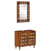 vidaXL Bathroom Furniture Set with Door 2 pcs Walnut Solid Mango Wood