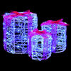 vidaXL Gift Box Decoration 3 pcs Blue 20 x 20 x 21 cm Acrylic
