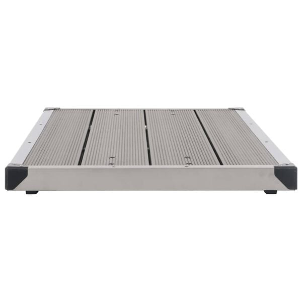 vidaXL Outdoor Shower Tray WPC Stainless Steel 110x62 cm Grey