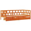 vidaXL Daybed with Drawers without Mattress Wax Brown 90x200 cm Solid Wood