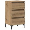 vidaXL Bed Cabinet with Metal Legs Artisan Oak 40x35x69 cm