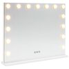 vidaXL LED Vanity Mirror White 58 x 10 x 47 cm Glass and Steel