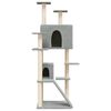 vidaXL Cat Tree with Sisal Scratching Posts Light Grey 153 cm