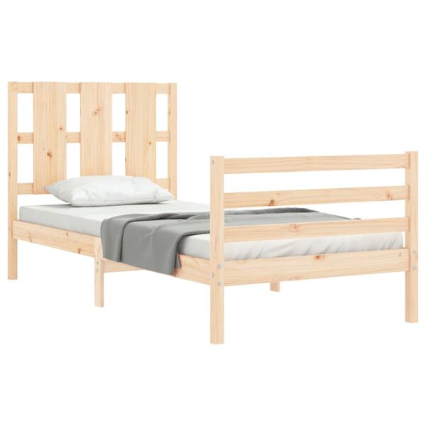 vidaXL Bed Frame without Mattress Single Solid Wood