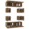 vidaXL 8 Piece TV Cabinet Set Smoked Oak Engineered Wood