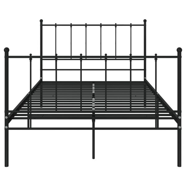 vidaXL Bed Frame without Mattress Black Metal 120x200 cm