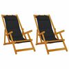 vidaXL Beach Chair 2 pcs Brown Solid Acacia Wood