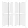 vidaXL 4-Panel Room Divider White 200x180 cm Fabric