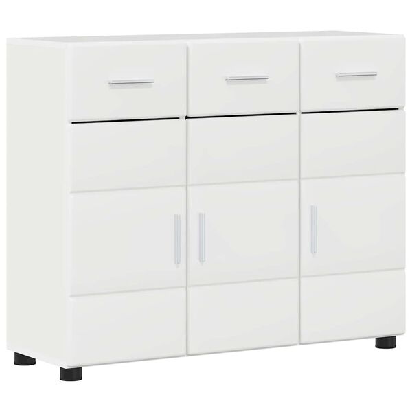 vidaXL Sideboard High Gloss White 88.5 x 30.5 x 73 cm Engineered Wood