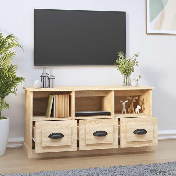 vidaXL TV Cabinet Sonoma Oak 100x35x50 cm Engineered Wood