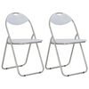 vidaXL Folding Chairs 2 pcs White Faux Leather